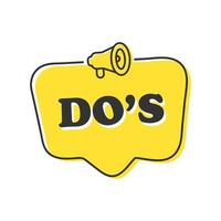 Do's on doodle speech bubble vector