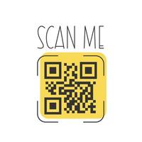 código qr para teléfono inteligente. inscripción escanéame con el icono del teléfono inteligente. código qr para el pago. vector