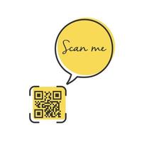 código qr para teléfono inteligente. inscripción escanéame con el icono del teléfono inteligente. código qr para el pago. vector