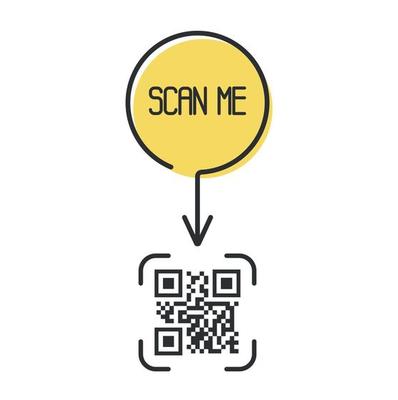 QR code for smartphone. Inscription scan me with smartphone icon. Qr code for payment. Vector.