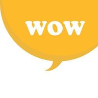 Wow. phrase. design element vector