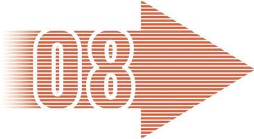 Number Info-graphic Bullet point 08, Arrow Shape number, Arrow Infographic Number. vector