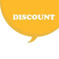 icon with speech bubble in word discount on white background vector