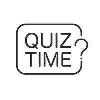 Quiz time question inscription. Handwritten lettering in speech bubble. vector