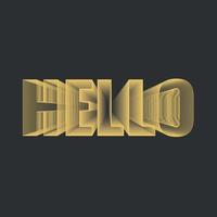 Hello. 3d letters. vector