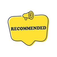 recommended sign. recommended square speech bubble. recommended vector