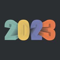 feliz año nuevo 2023 diseño de texto vector