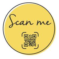 código qr para teléfono inteligente. inscripción escanéame con el icono del teléfono inteligente. código qr para el pago. vector. vector