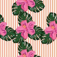 Floral exotic tropical seamless pattern tropic hawaiian wallpaper. Botanical print. Modern floral background vector