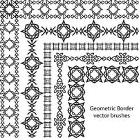 Border vector pattern brush set in seamless celtic and geometric elements