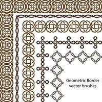 Border vector pattern brush set in seamless celtic and geometric elements