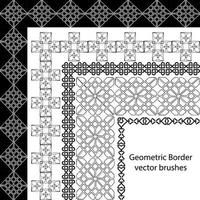 Border vector pattern brush set in seamless celtic and geometric elements