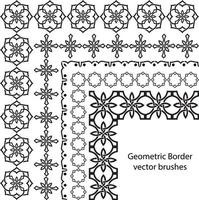 Border vector pattern brush set in seamless celtic and geometric elements