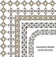 cepillo de patrón de vector de borde establecido en elementos celtas y geométricos sin costura