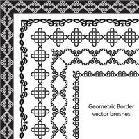 Border vector pattern brush set in seamless celtic and geometric elements