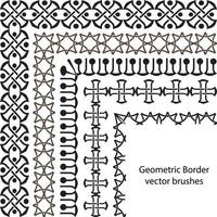 Border vector pattern brush set in seamless celtic and geometric elements