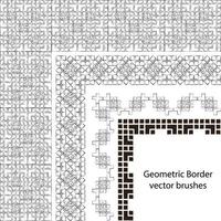 cepillo de patrón de vector de borde establecido en elementos celtas y geométricos sin costura