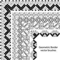 Border vector pattern brush set in seamless celtic and geometric elements