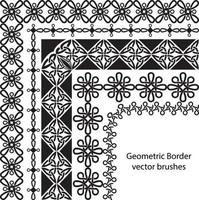 Border vector pattern brush set in seamless celtic and geometric elements