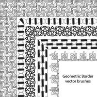 Border vector pattern brush set in seamless celtic and geometric elements