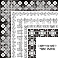 Border vector pattern brush set in seamless celtic and geometric elements