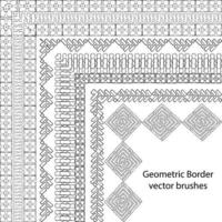 Border vector pattern brush set in seamless celtic and geometric elements