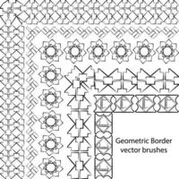 Border vector pattern brush set in seamless celtic and geometric elements