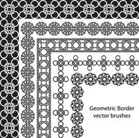 Border vector pattern brush set in seamless celtic and geometric elements