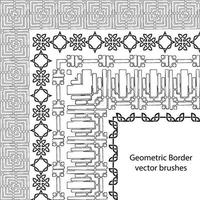 Border vector pattern brush set in seamless celtic and geometric elements