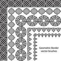 Border vector pattern brush set in seamless celtic and geometric elements