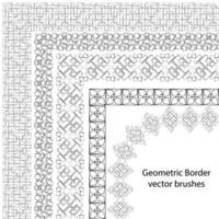 Border vector pattern brush set in seamless celtic and geometric elements