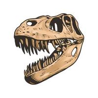 Dinosaur head skeleton vector clip art on white background