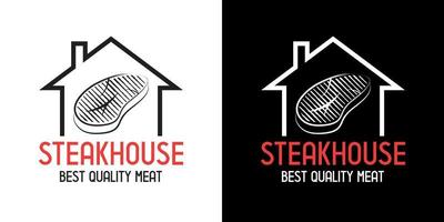 cartel de parrilla de barbacoa de Steakhouse vector