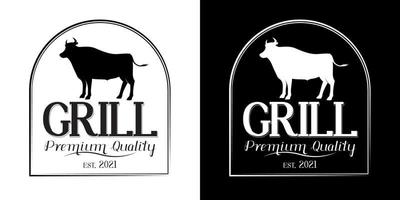 Premium Quality Grilled Meat Sign vector