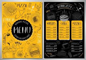 Barbecue and Grill Bar Menu Template vector