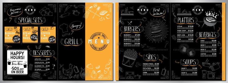 Barbecue Grill Bar Menu Template