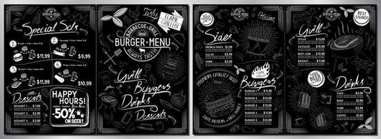 Burger Bar Menu Template vector