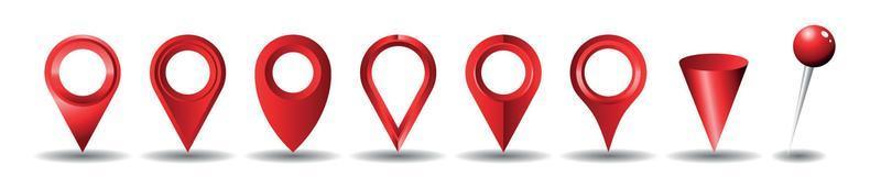 Red location pins vector