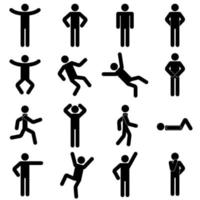 Set of Pictograms with Poses vector