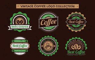 insignia de logotipo vintage con temática de cafetería vector