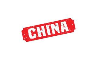 CHINA stamp rubber with grunge style on white background vector