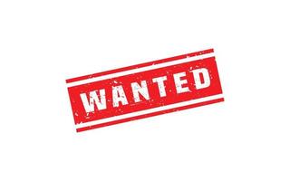 WANTED rubber stamp with grunge style on white background vector