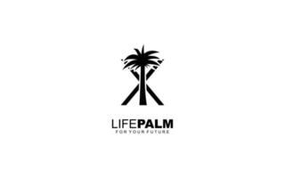 X logo PALM for identity. tree template vector illustration for your brand.