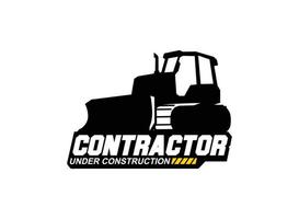 Dozer logo vector for construction company. Heavy equipment template vector illustration for your brand.