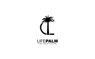 C logo PALM for identity. tree template vector illustration for your brand.