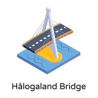 isometric editable icon of bridge vector