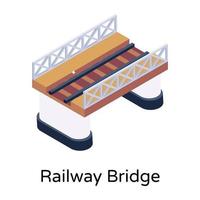 isometric editable icon of bridge vector