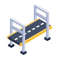 isometric editable icon of bridge vector