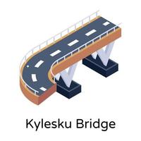 isometric editable icon of bridge vector