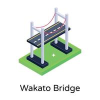 isometric editable icon of bridge vector